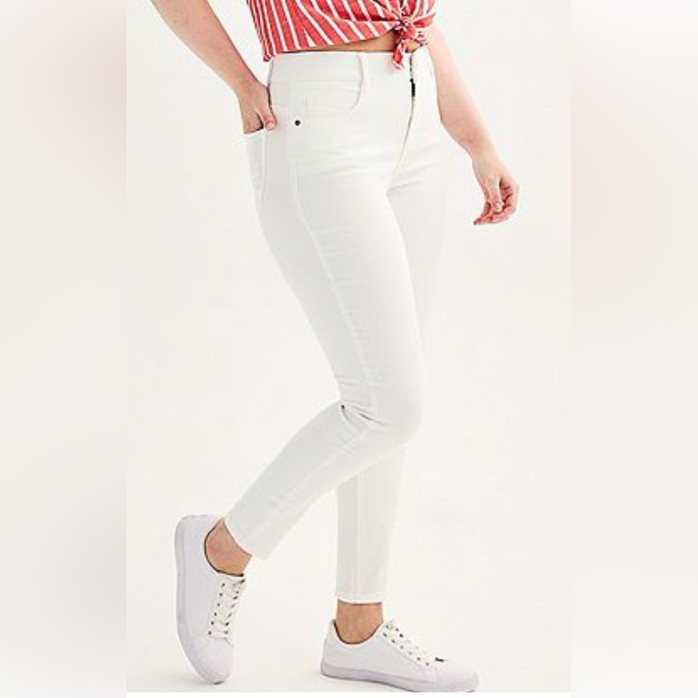 Draper James High Rise White Jeans